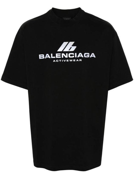 Luxury Balenciaga Activewear Medium Fit Short Sleeve T-Shirt Black
