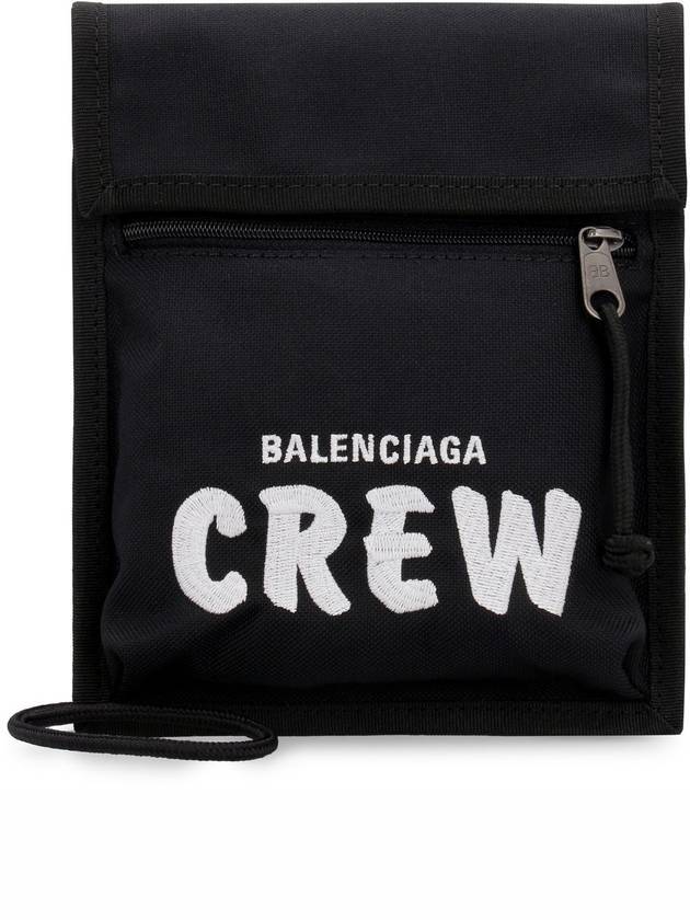 Luxury Balenciaga Explorer Embroidered Crew Logo Mini Cross Bag Black