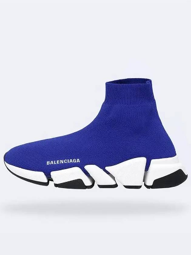 Luxury Balenciaga Speed 2.0 High Top Sneakers Blue