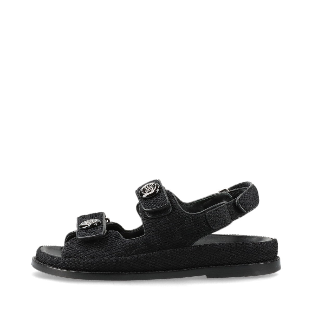 Chanel Coco Mesh Sandals 36  Black G35927
