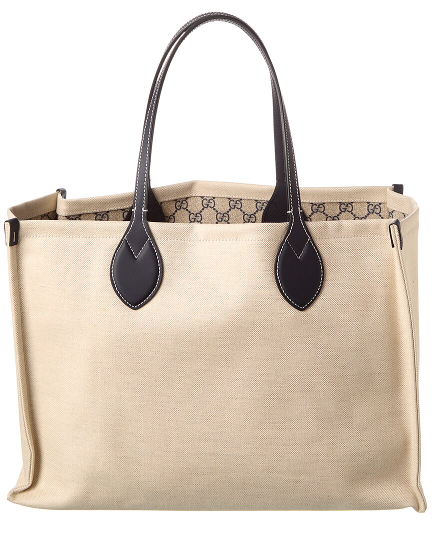 Luxury Gucci Trending 2025 Medium Canvas & Leather Tote
