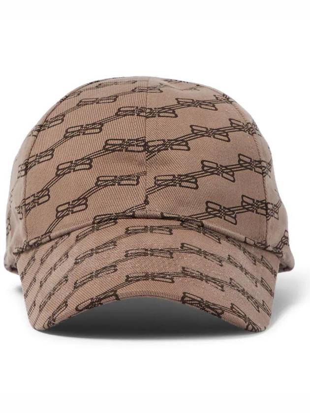 Luxury Balenciaga BB Monogram Cotton Drill Ball Cap Beige