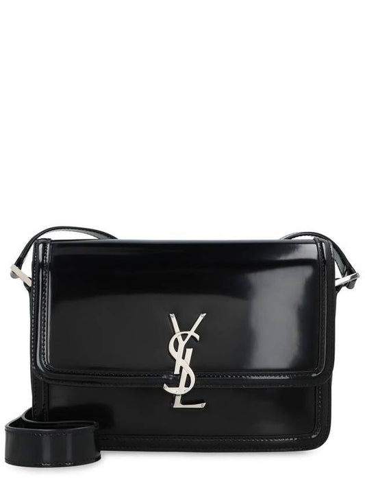 Luxury Saint Laurent Solferino Medium Leather Shoulder Bag Black