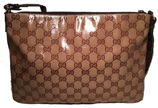 Luxury Gucci Trending 2025 XL Coated Monogram Canvas Slim Messenger Shoulder Bag