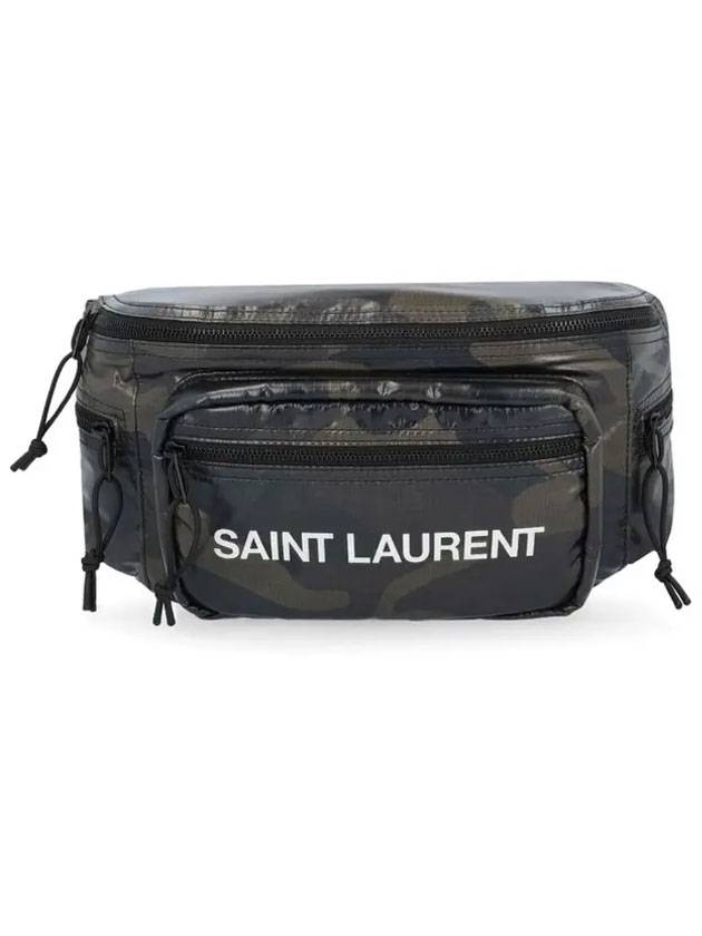 Luxury Saint Laurent Nylon Logo Nuxx Cross Bag Camo
