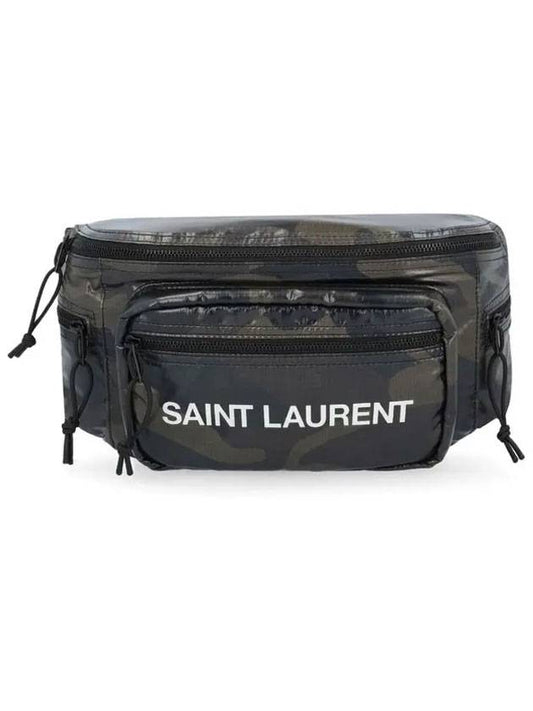 Luxury Saint Laurent Nylon Logo Nuxx Cross Bag Camo