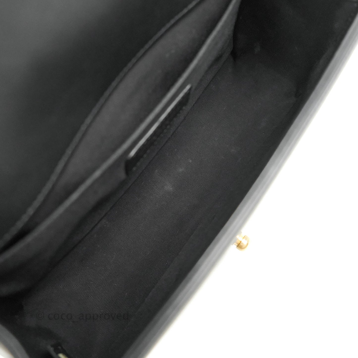Chanel Medium Chevron Boy Black Calfskin Aged Gold Hardware