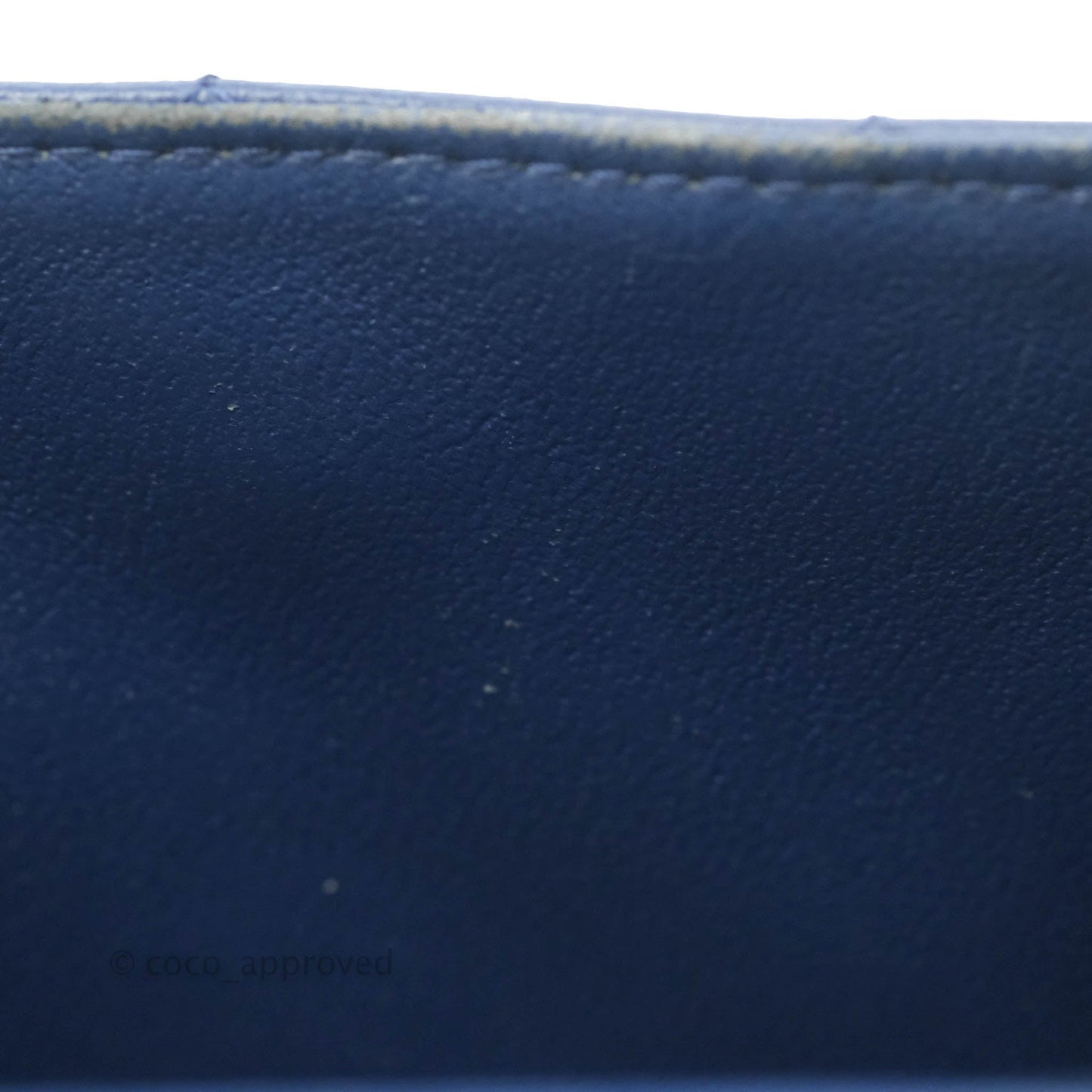 Chanel Quilted Mini Rectangular Flap Dark Blue Lambskin Gun Metal