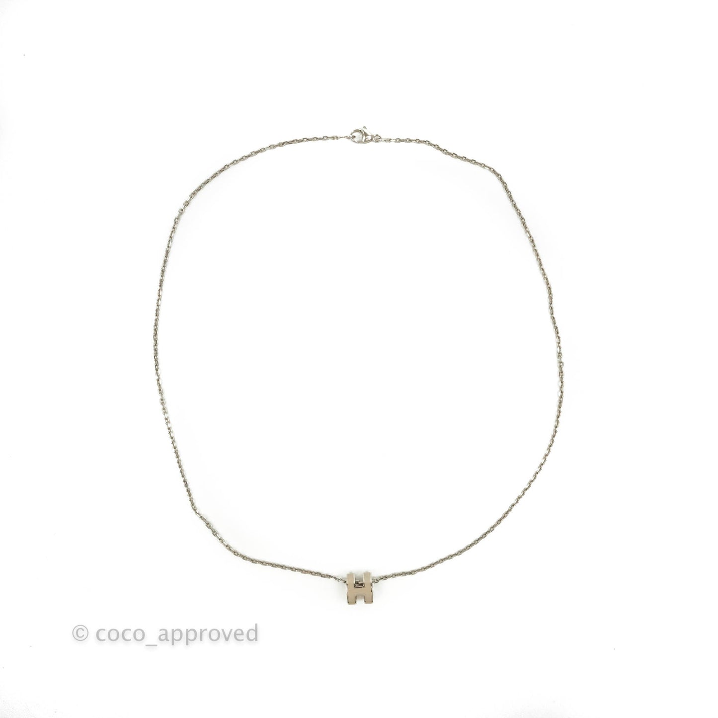 Hermès Mini Pop H Marron Glace Pendant Necklace Palladium Hardware
