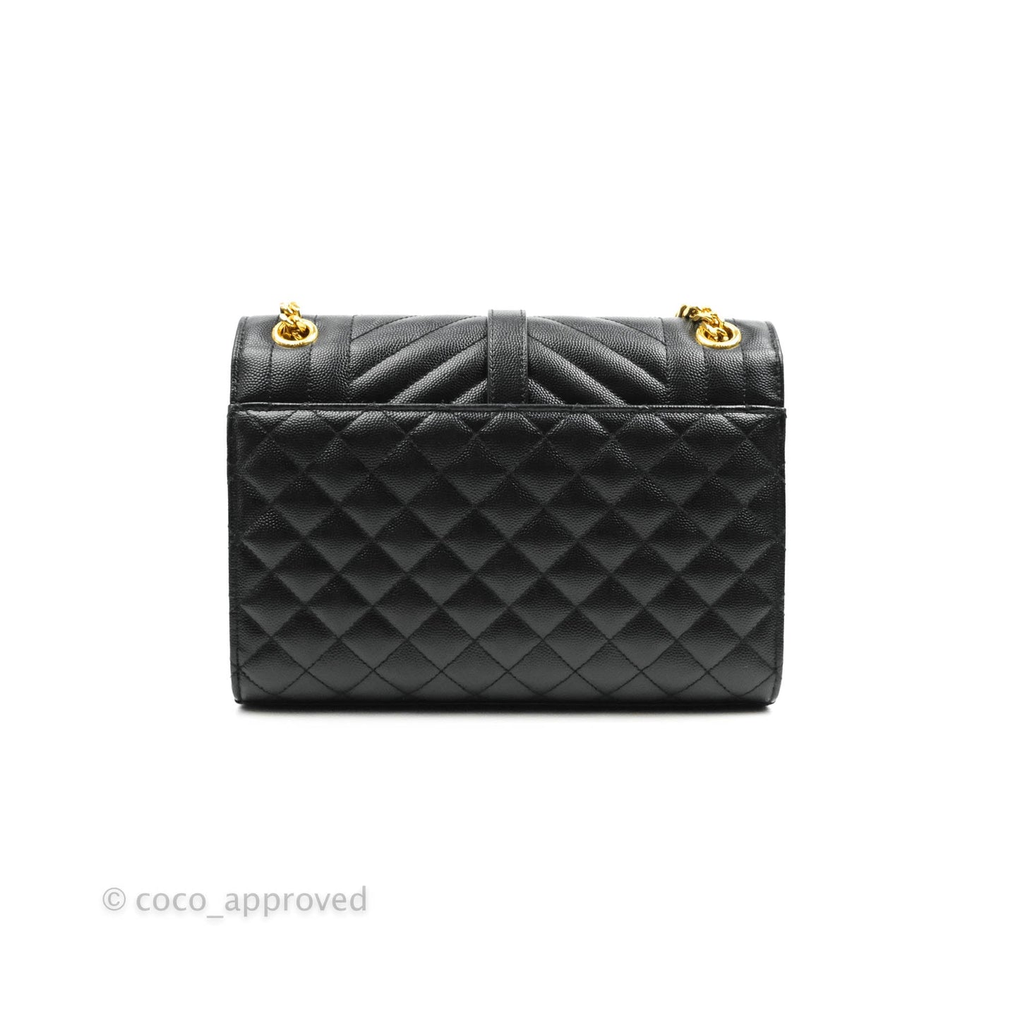 Saint Laurent Envelope Medium Black Caviar Gold Hardware