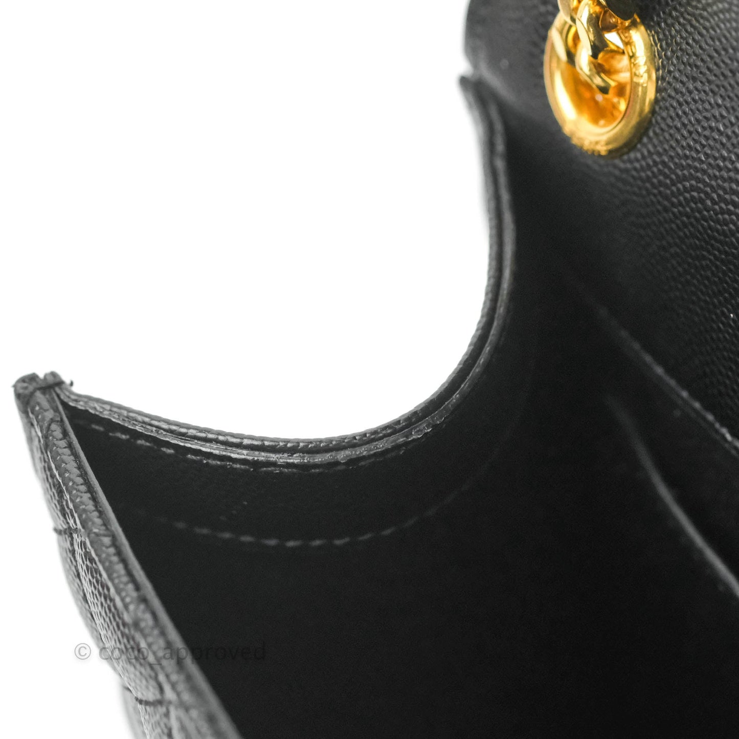 Saint Laurent Envelope Medium Black Caviar Gold Hardware