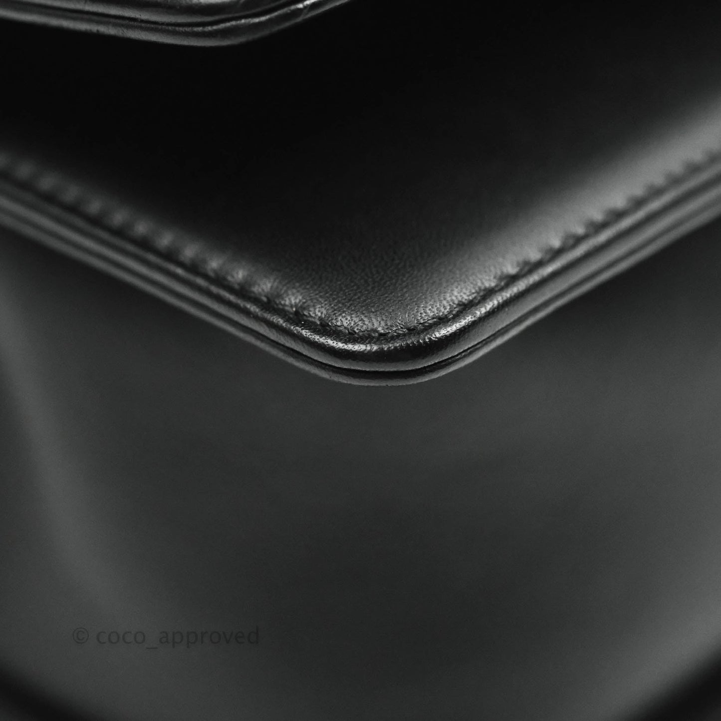 Chanel Medium Chevron Boy Black Calfskin Aged Gold Hardware