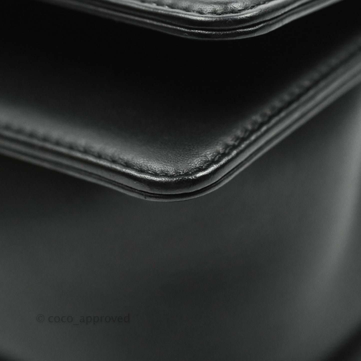 Chanel Medium Chevron Boy Black Calfskin Aged Gold Hardware