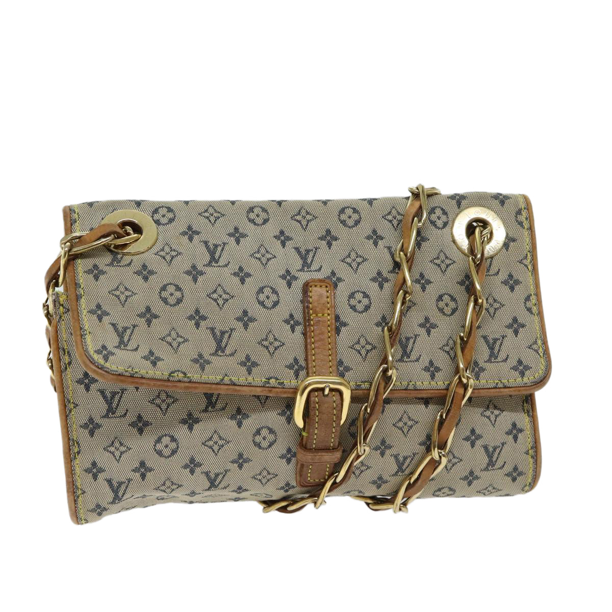 LOUIS VUITTON Monogram Mini Camille Chain Shoulder Bag Blue M92002 LV 70009