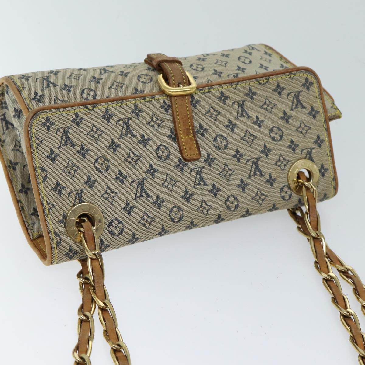 LOUIS VUITTON Monogram Mini Camille Chain Shoulder Bag Blue M92002 LV 70009