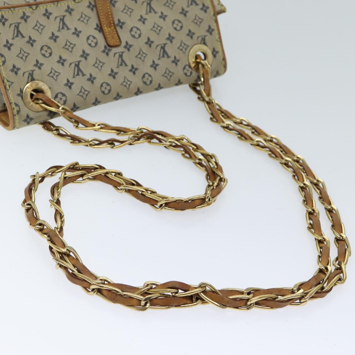LOUIS VUITTON Monogram Mini Camille Chain Shoulder Bag Blue M92002 LV 70009