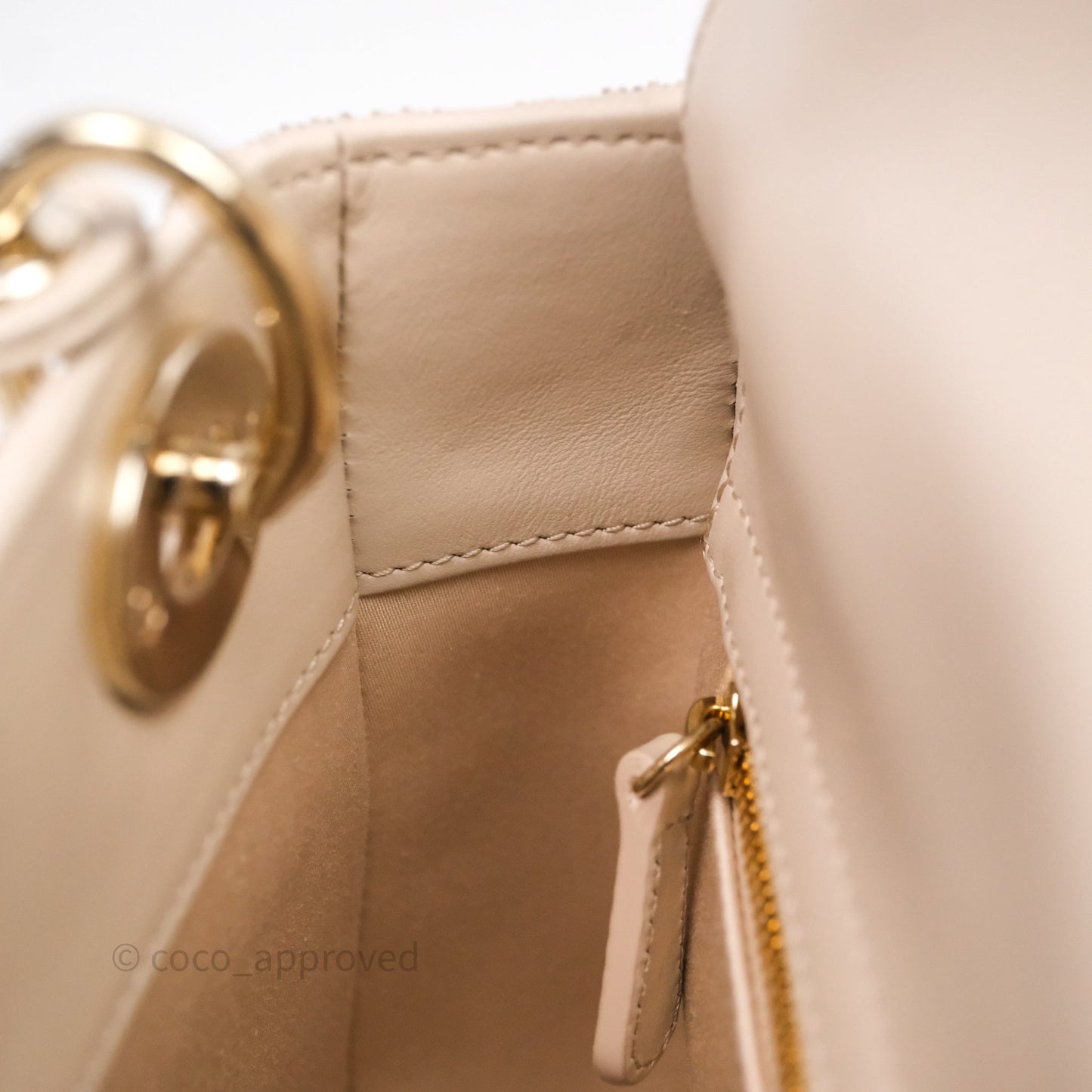 Christian Dior Mini Dior Caramel Beige Microbead-Embroidered Cotton with Cannage Motif