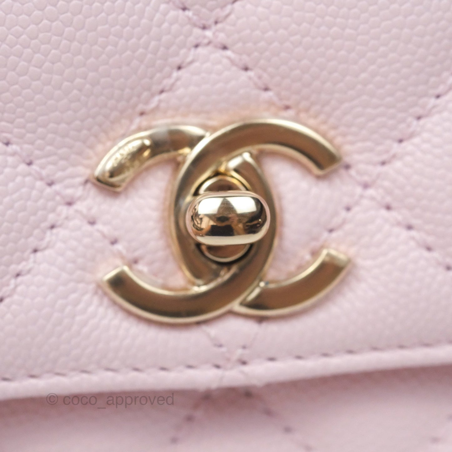 Chanel Mini Coco Handle Quilted Light Pink Caviar Gold Hardware