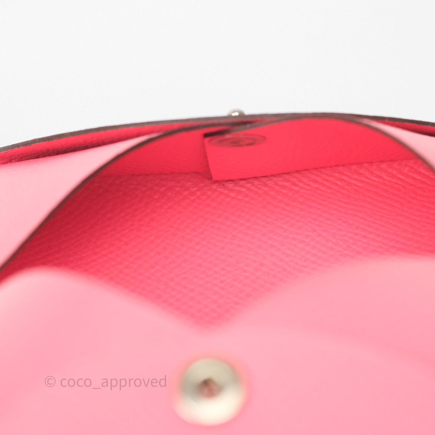 Hermès Calvi Card Holder Rose Azalee 8W Epsom Palladium Hardware