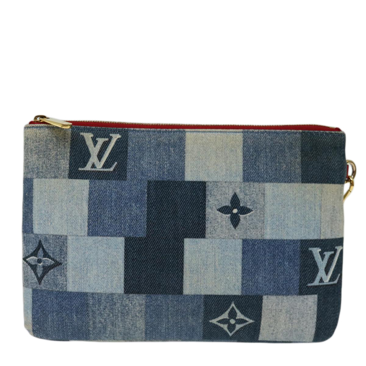 LOUIS VUITTON Monogram Denim City Pochette Pouch Blue M68761 LV 70062