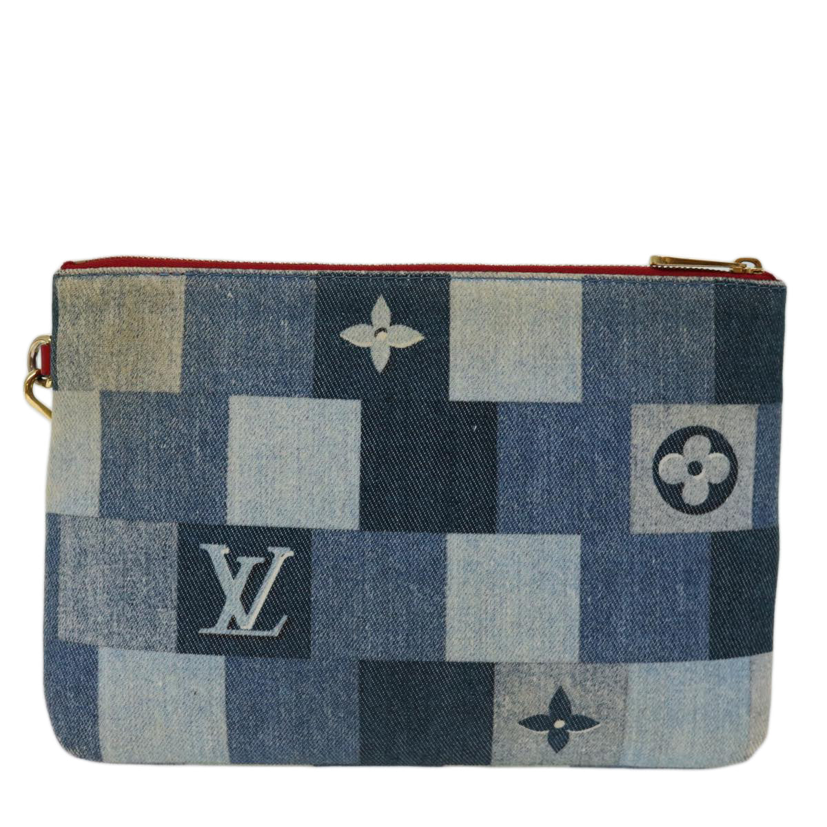 LOUIS VUITTON Monogram Denim City Pochette Pouch Blue M68761 LV 70062