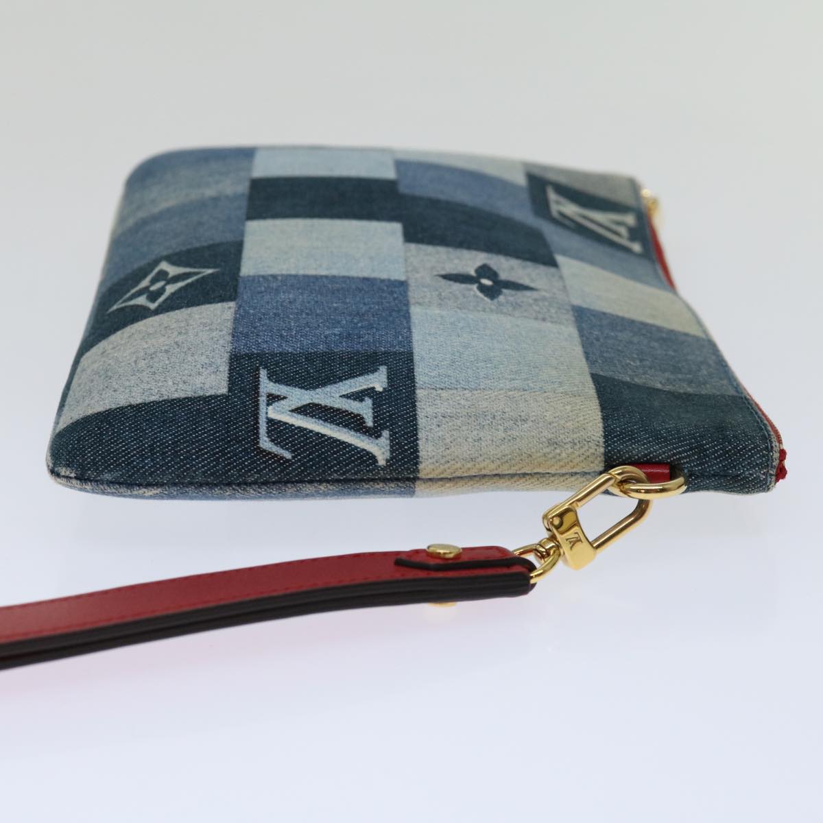LOUIS VUITTON Monogram Denim City Pochette Pouch Blue M68761 LV 70062