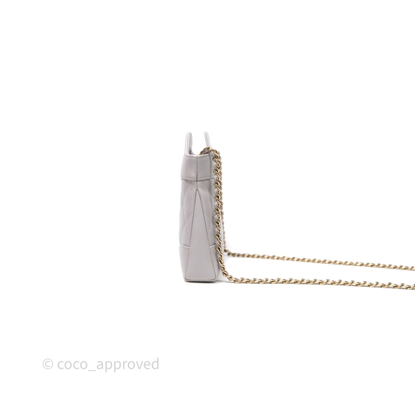 Chanel Nano 31 Grey Shiny Lambskin Gold Hardware
