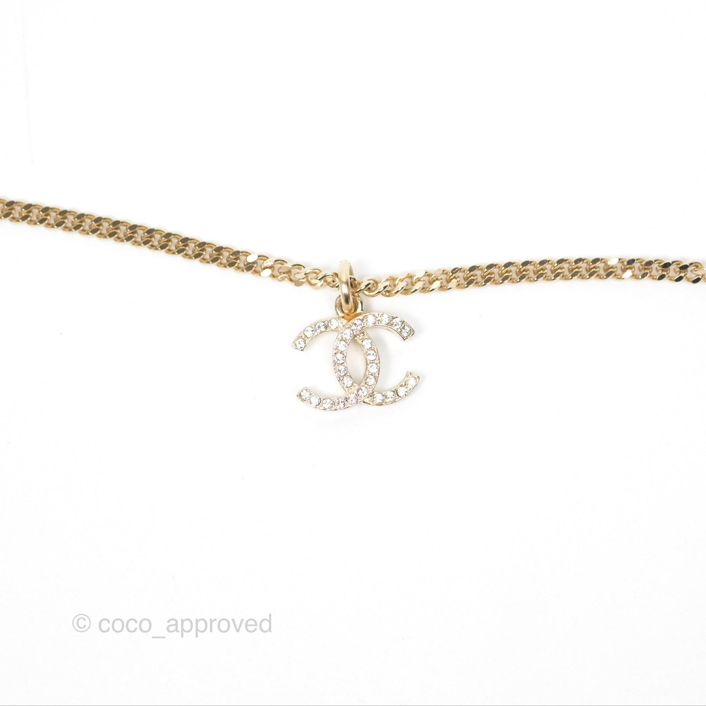 Chanel Charms CC Necklace Gold Tone 21K