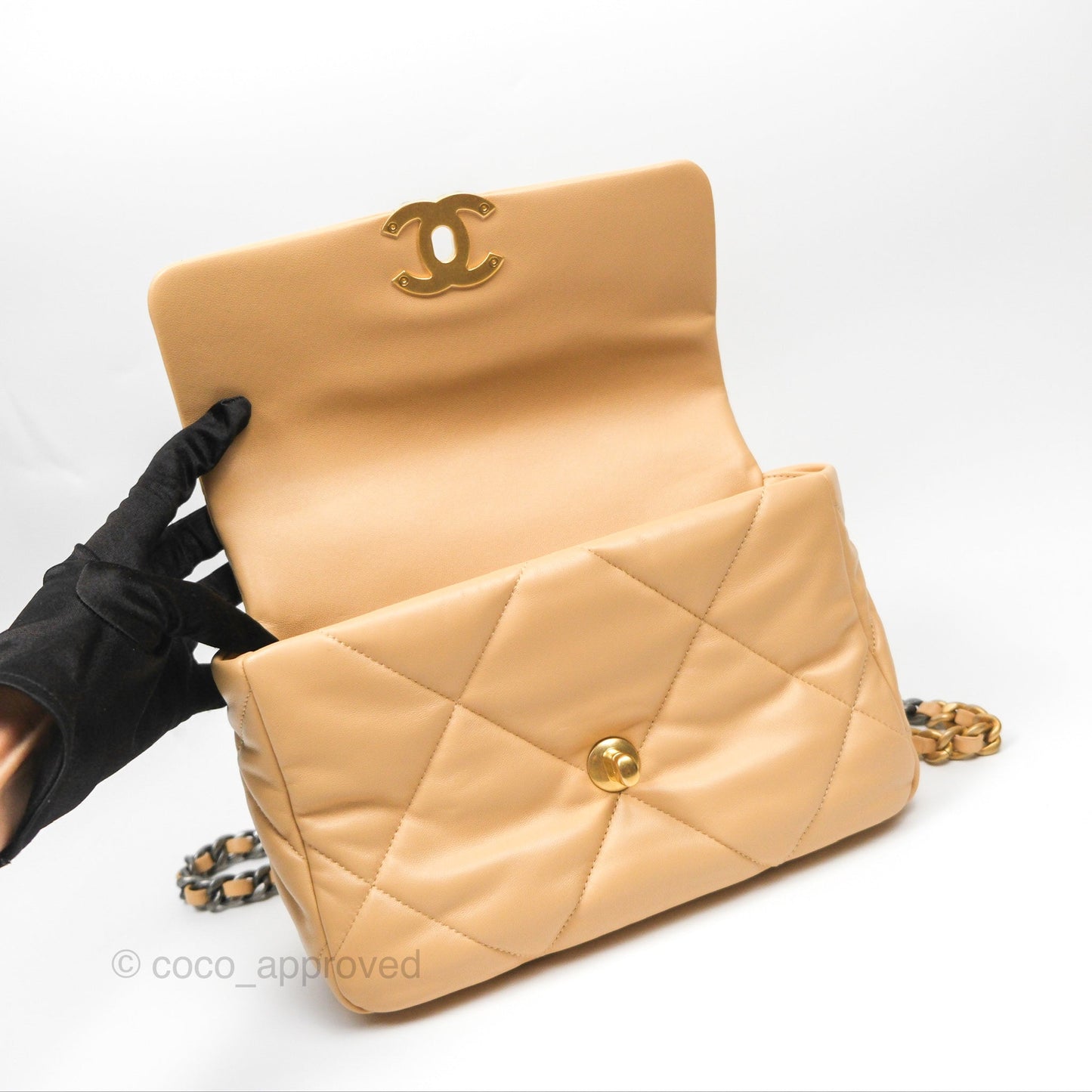 Chanel 19 Small Beige Mixed Hardware 22C