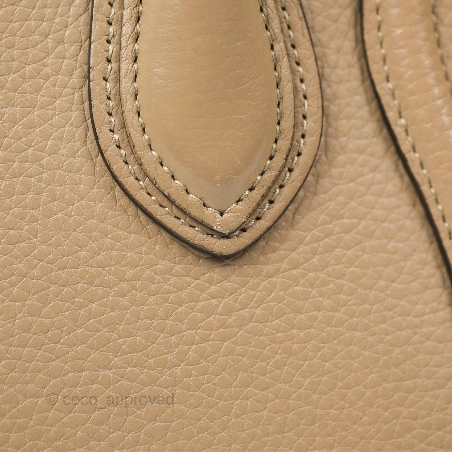 Celine Nano Luggage Bag Dune Drummed Calfskin