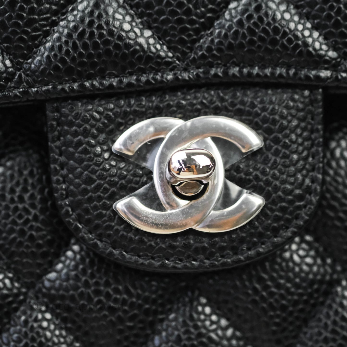 Chanel Classic Small S/M Flap Black Caviar Silver Hardware