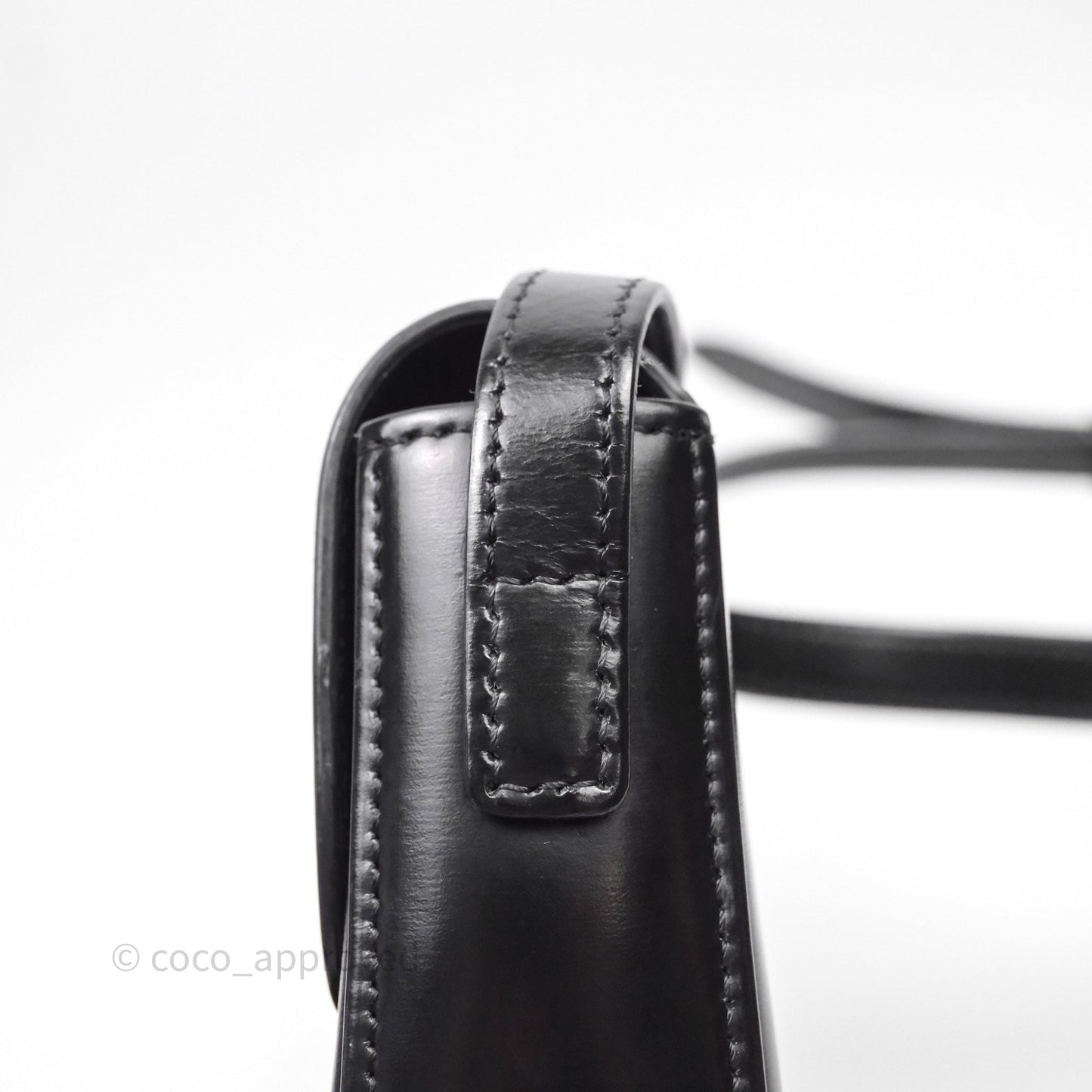 Celine Triomphe Shoulder Bag Black Calfskin