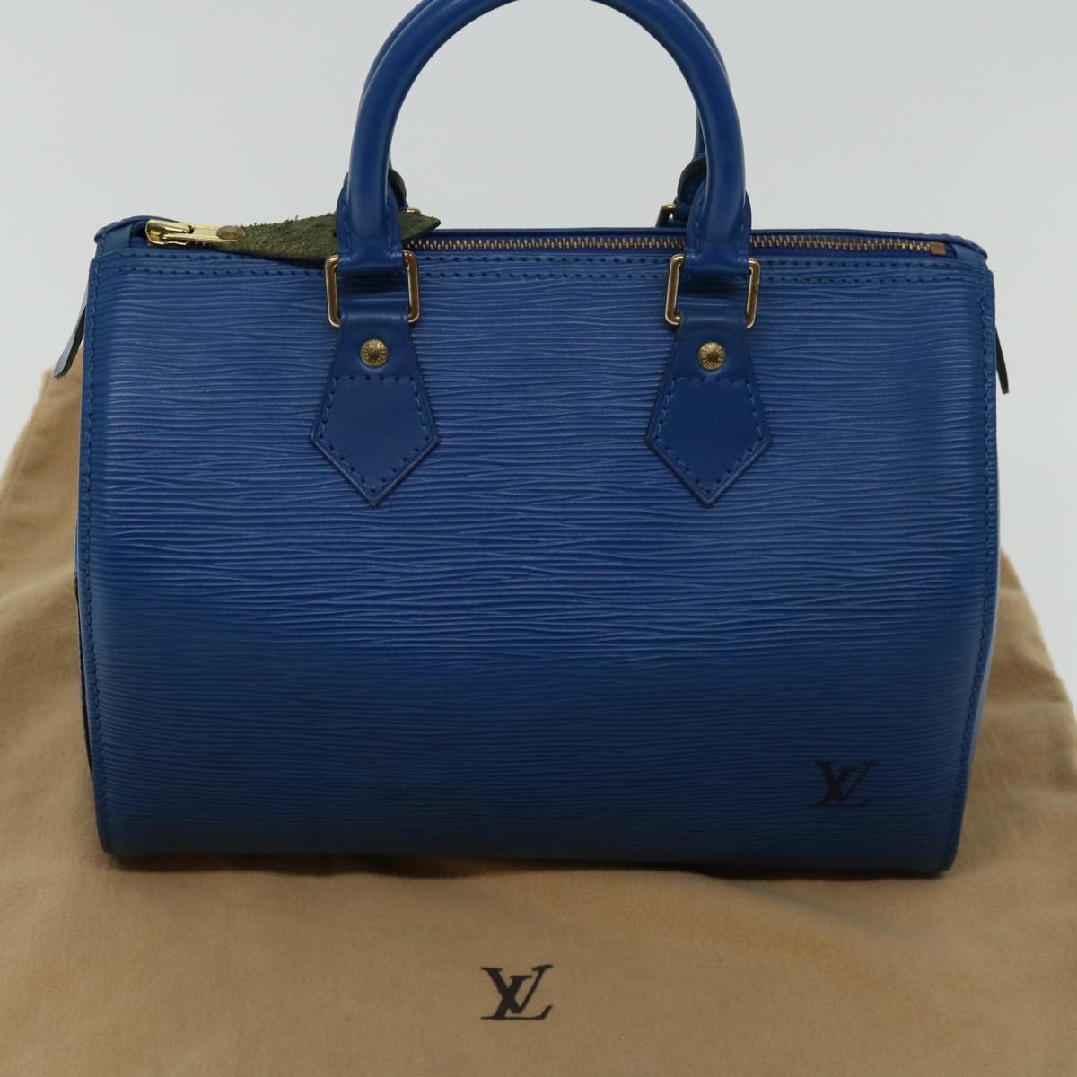 LOUIS VUITTON Epi Speedy 25 Hand Bag Toledo Blue M43015 LV 70114