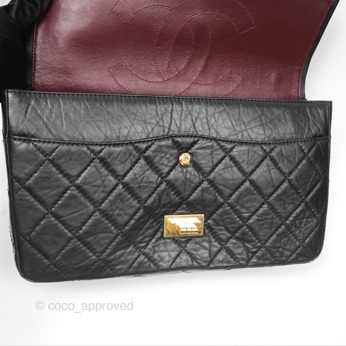 Chanel Reissue 227 Quilted Aged Calfskin Black Gold Hardware