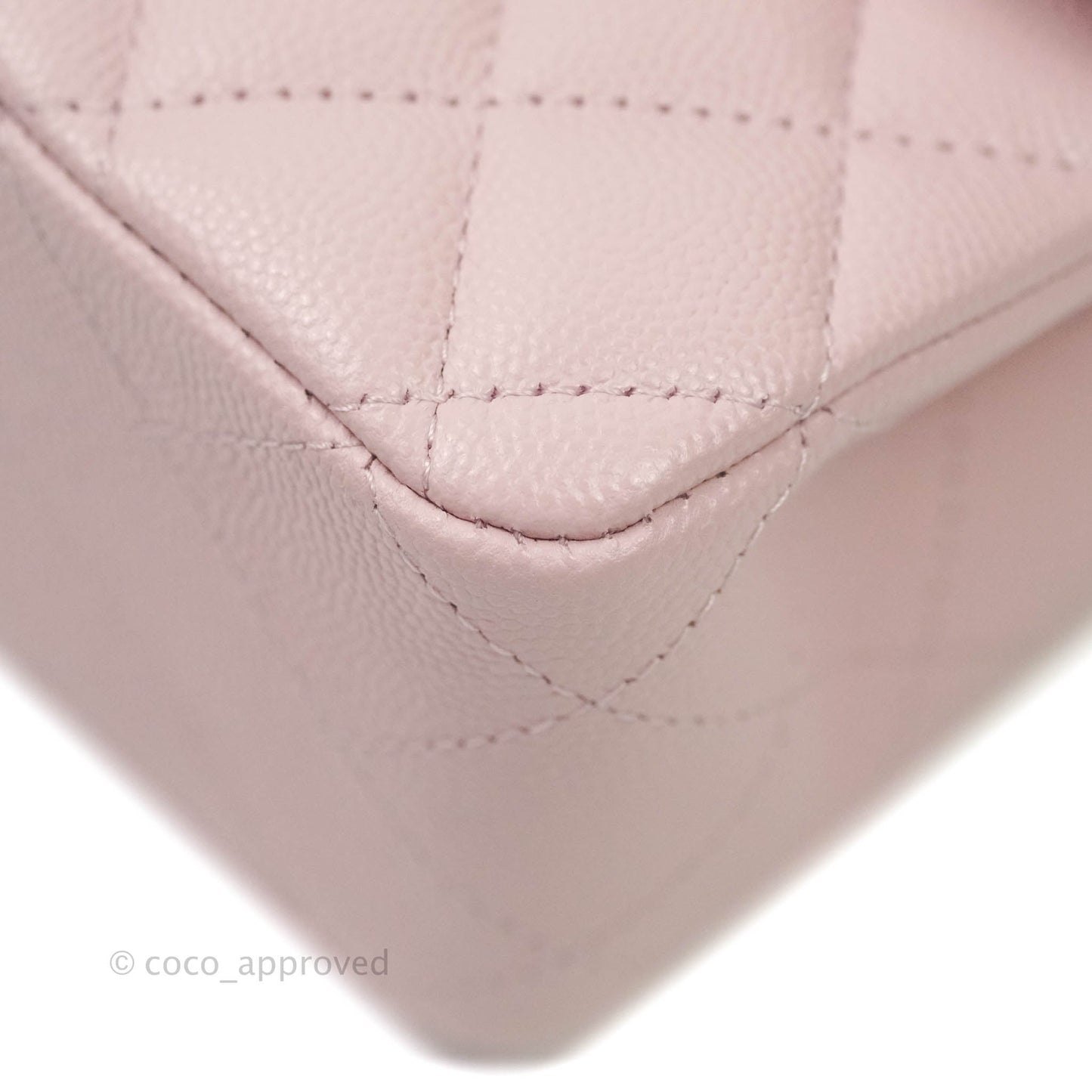 Chanel M/L Medium Double Flap Bag Lilac Rose Clair Caviar Gold Hardware 21S