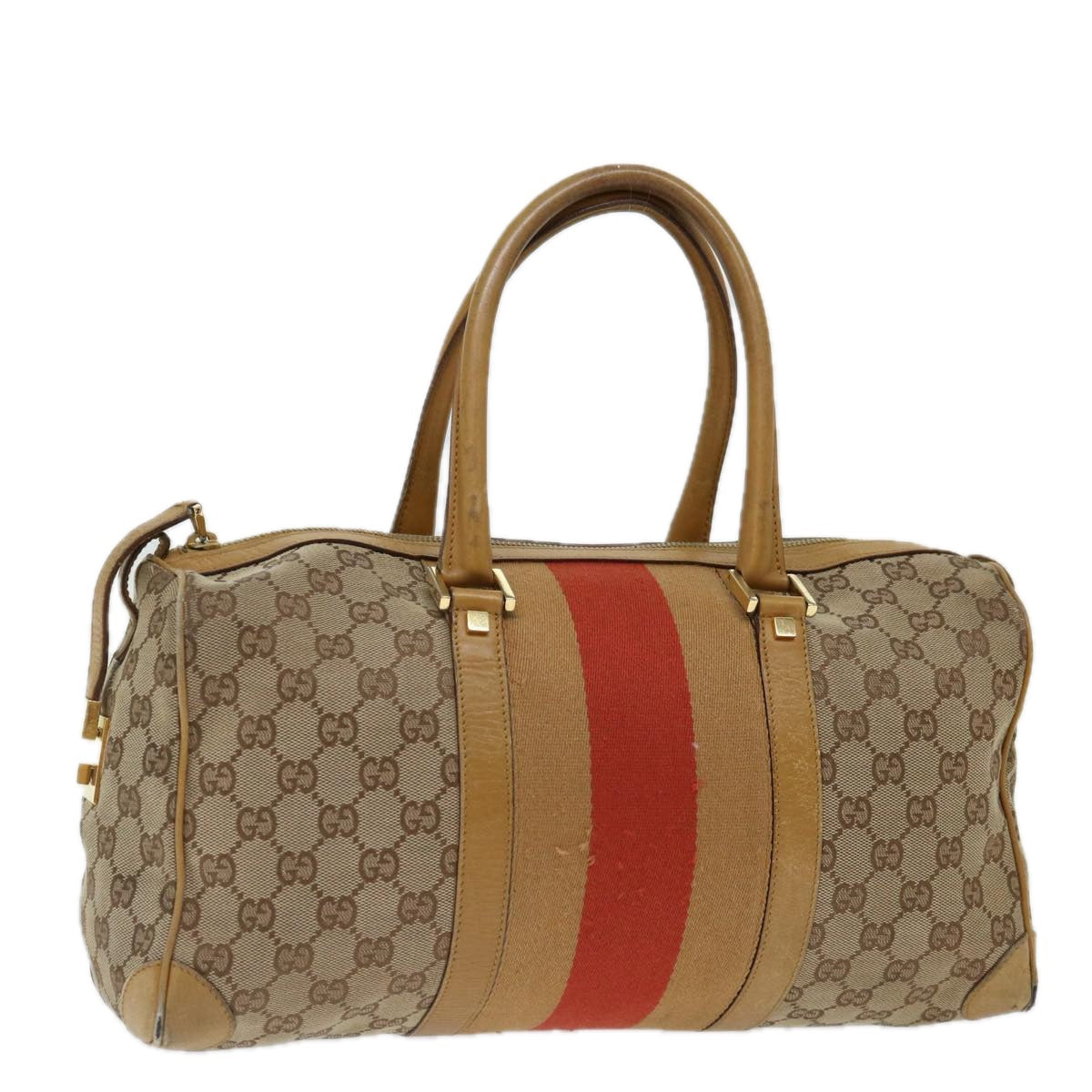 Luxury Gucci Trending 2025 GG Canvas Sherry Line Hand Bag Beige Red Brown 000 0846  70123
