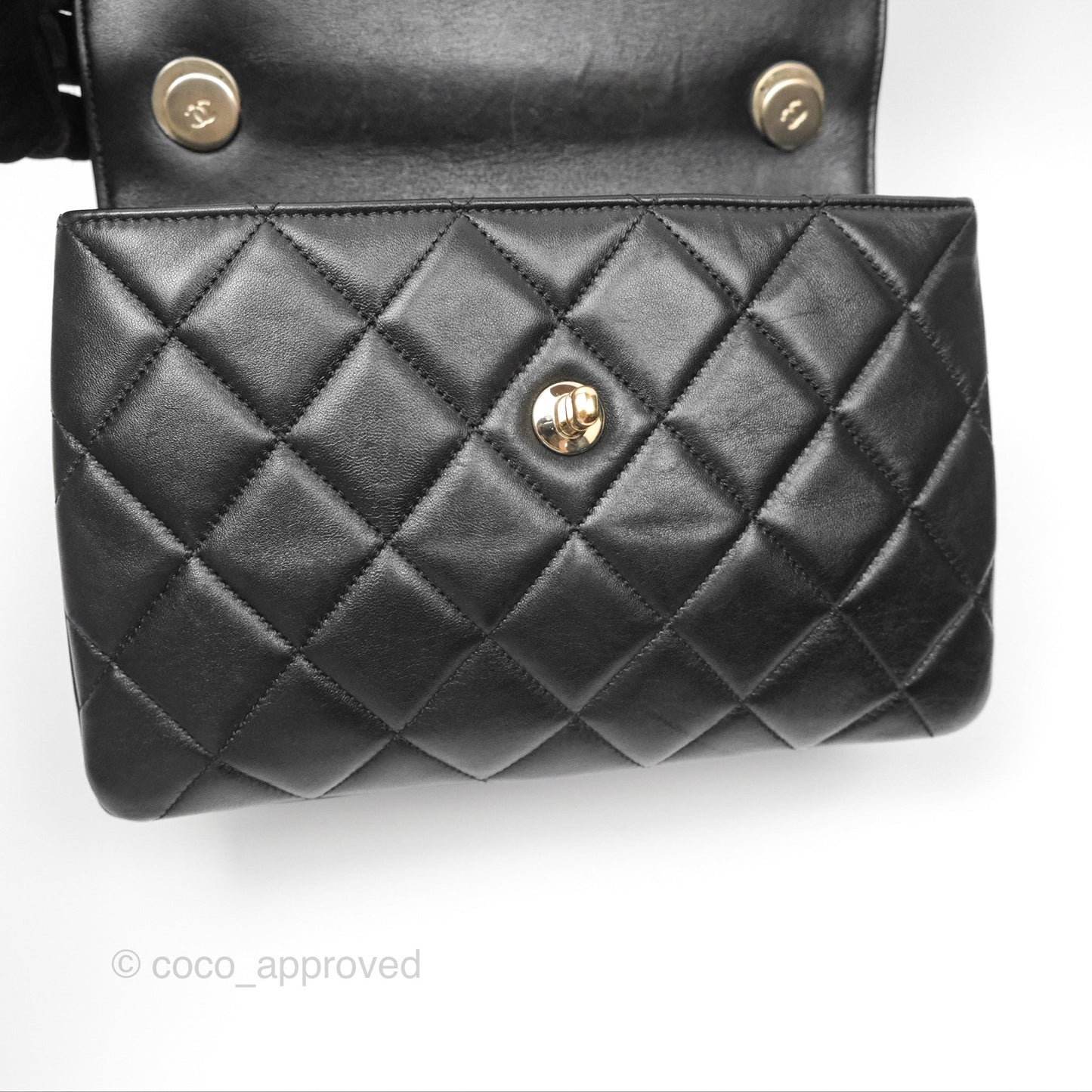 Chanel Small Trendy CC Black Lambskin Gold Hardware