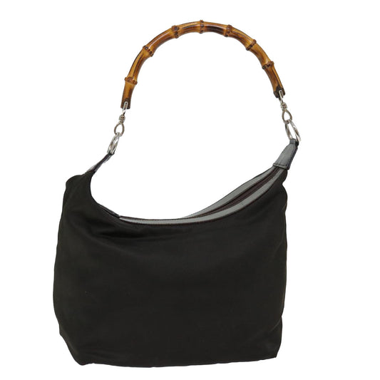 Luxury Gucci Trending 2025 Bamboo Shoulder Bag Nylon Khaki Brown  70141