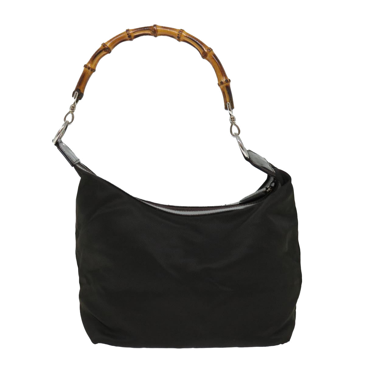 Luxury Gucci Trending 2025 Bamboo Shoulder Bag Nylon Khaki Brown  70141