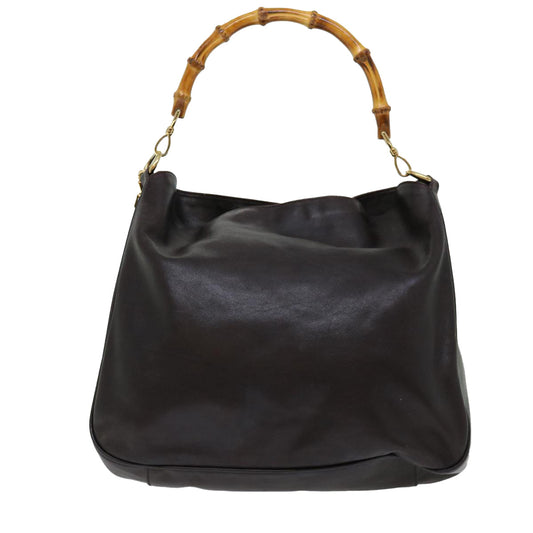 Luxury Gucci Trending 2025 Bamboo Shoulder Bag Leather 2way Brown  70148