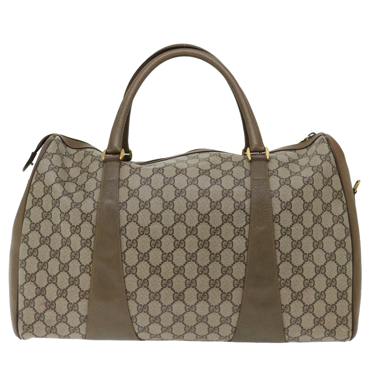 Luxury Gucci Trending 2025 GG Supreme Web Sherry Line Boston Bag PVC Beige Red 40 02 073  70149