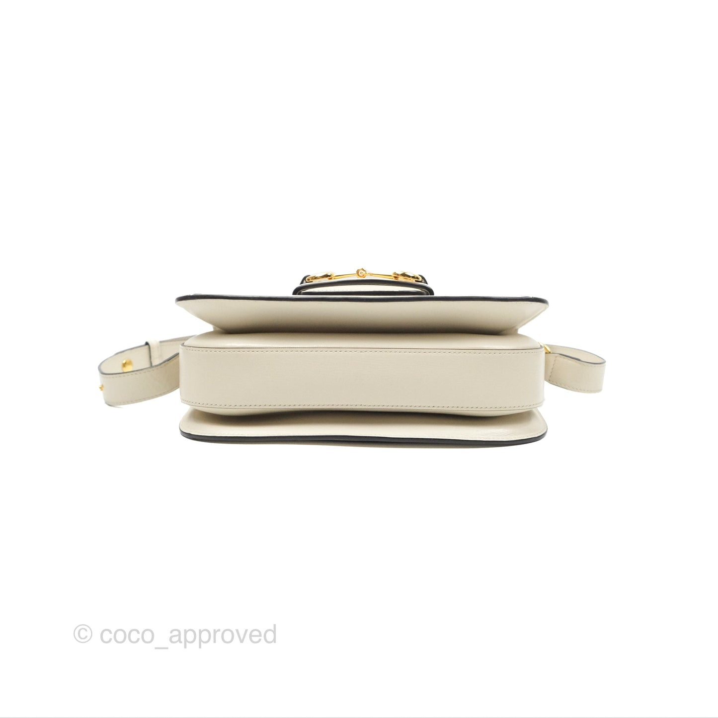 Gucci Horsebit 1955 GG Supreme Canvas White Shoulder Bag Gold Hardware