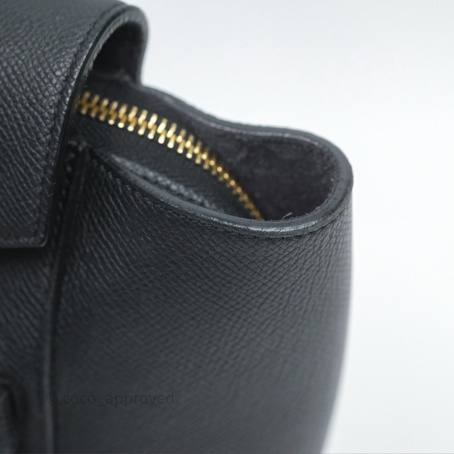Celine Micro Belt Bag Black Grained Calfskin Gold Hardware