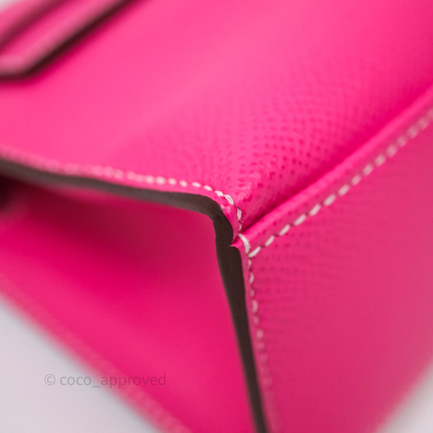 Hermès Kelly Pochette Clutch Rose Tyrien Epsom Palladium Hardware