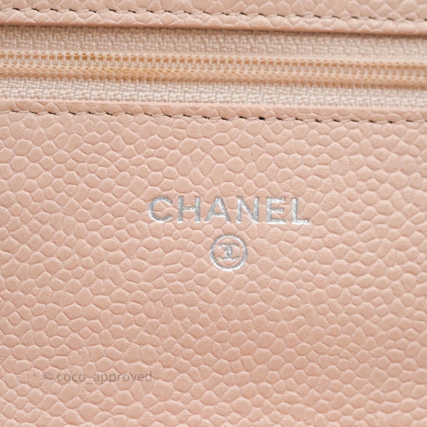 Chanel Quilted Wallet on Chain WOC Sakura Pink Caviar Silver Hardware