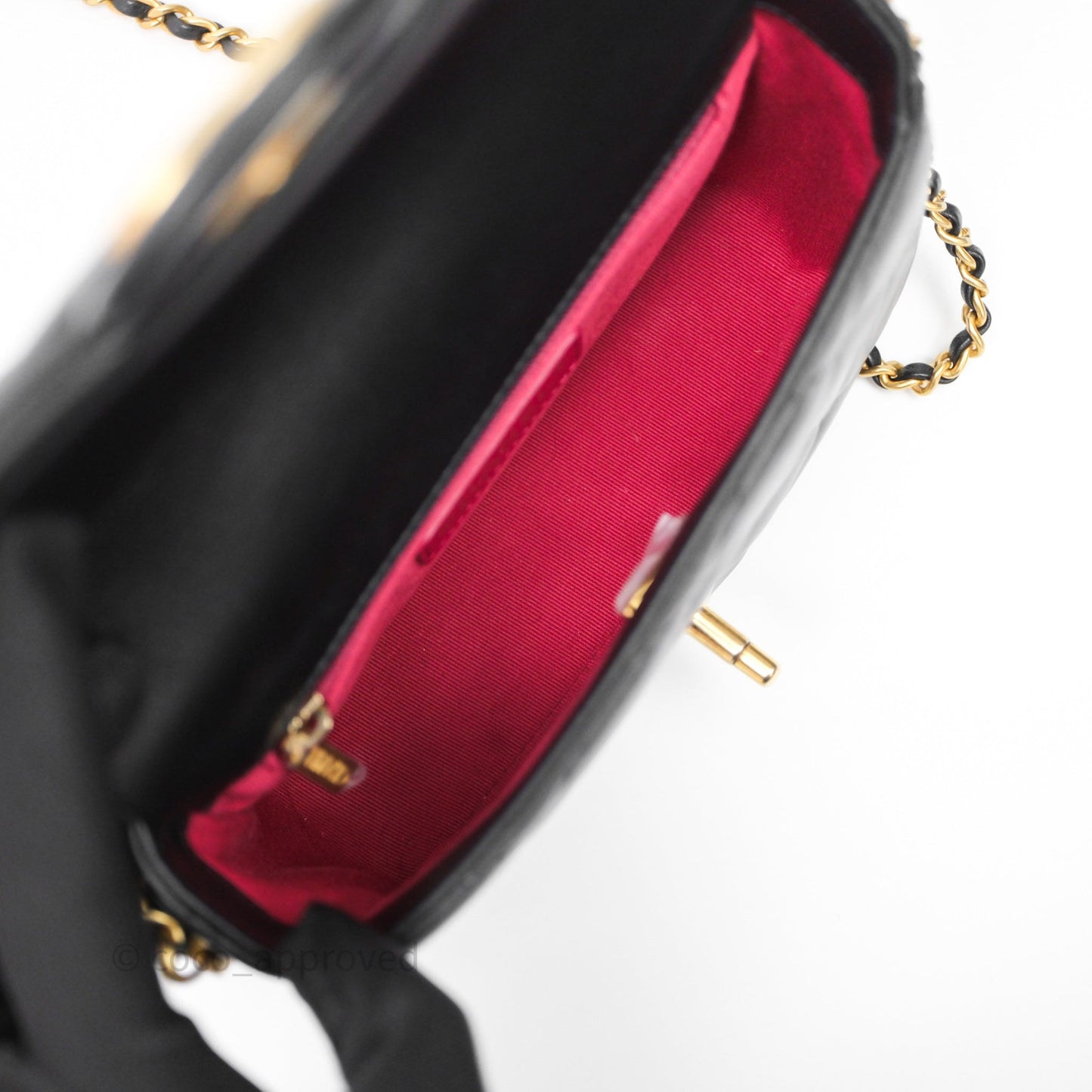 Chanel My Perfect Mini With Pearl Quilted Black Lambskin Gold Hardware