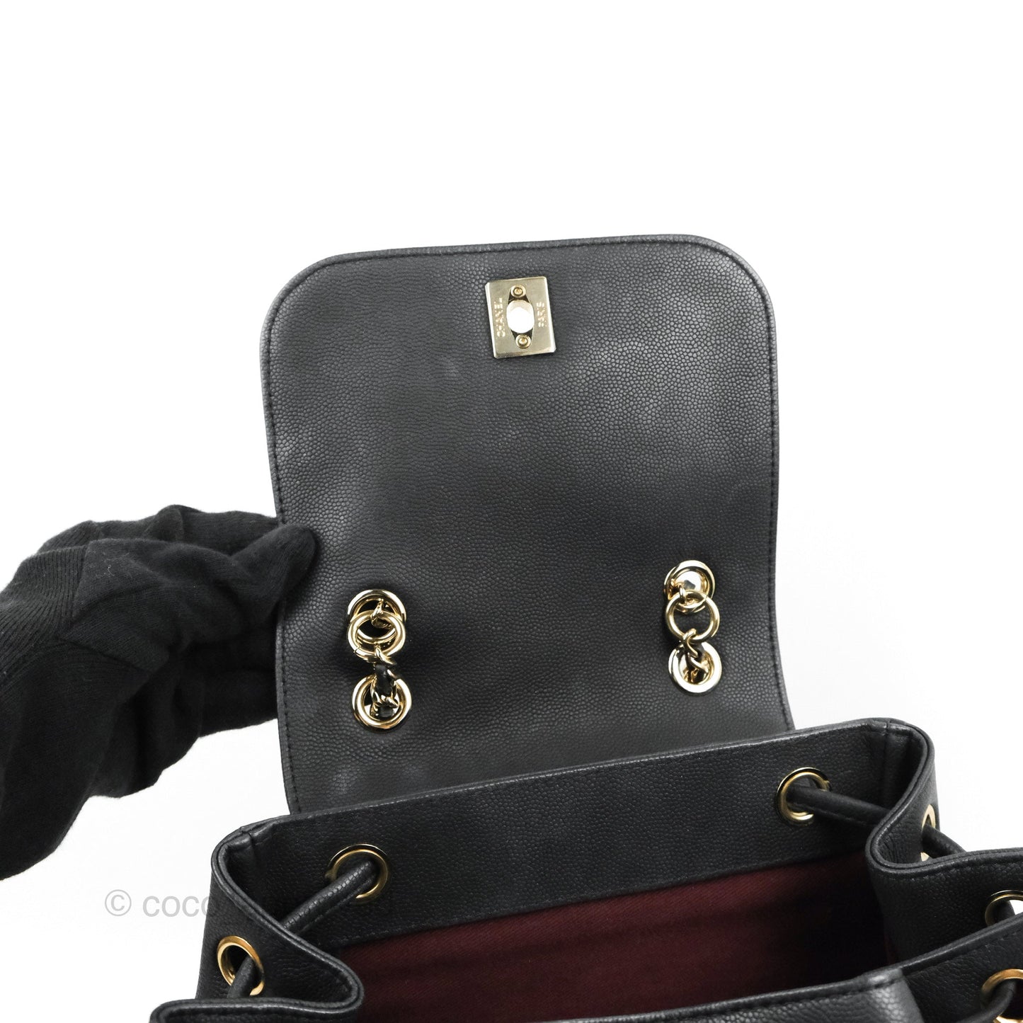 Chanel Quilted Business Affinity Backpack Black Caviar Gold Hardware