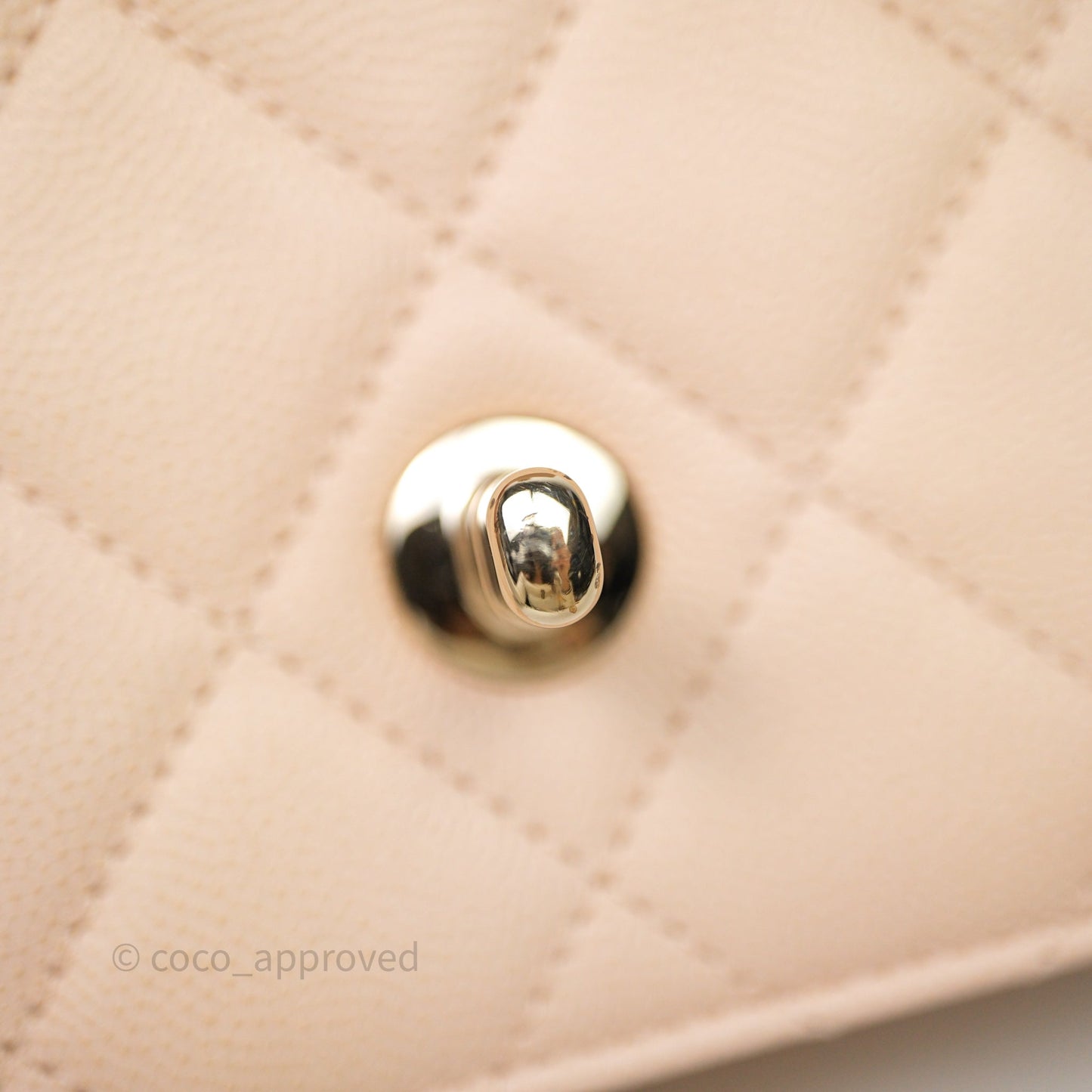 Chanel Small Like The Wallet Flap Quilted Light Beige Pink Caviar Gold Hardware 22C