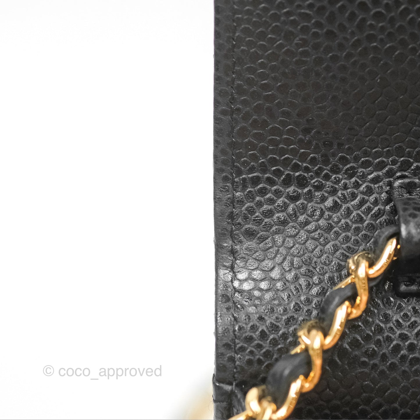 Chanel Classic Wallet On Chain WOC Quilted Black Caviar Gold Hardware