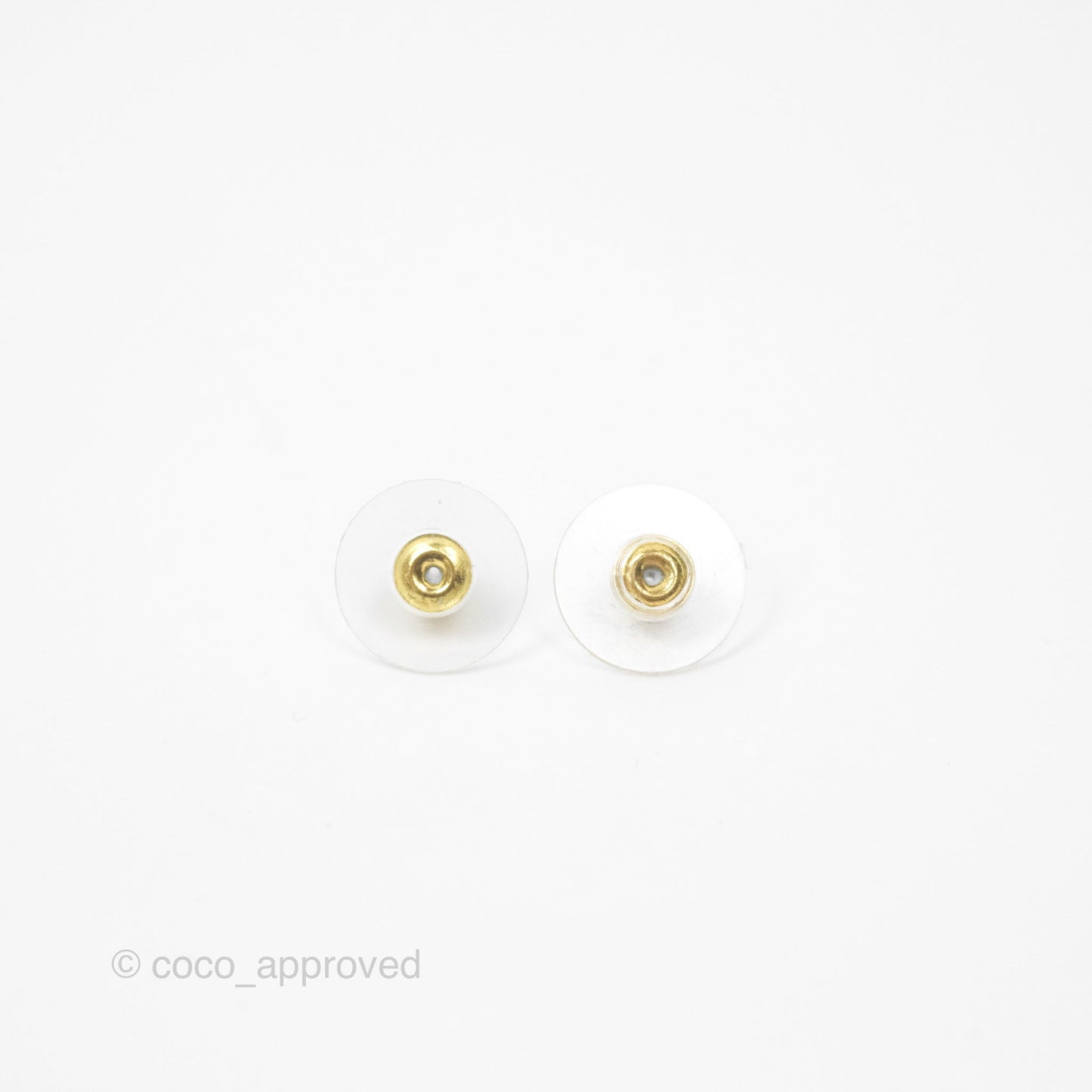 Chanel Rhinestone Pearl CC Drop Earrings Gold Tone 22C